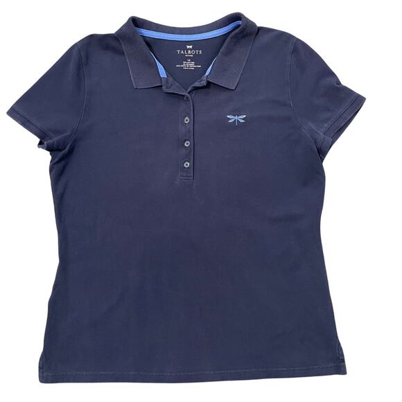 Talbots Ocean Classic Polo Shirt Navy Women's Petite Size LP - Picture 1 of 12